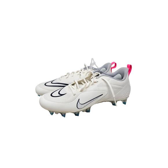 NEW Nike 12 Alpha Huarache 8 Pro Lacrosse White Cleats Swoosh Lace Up Athletic